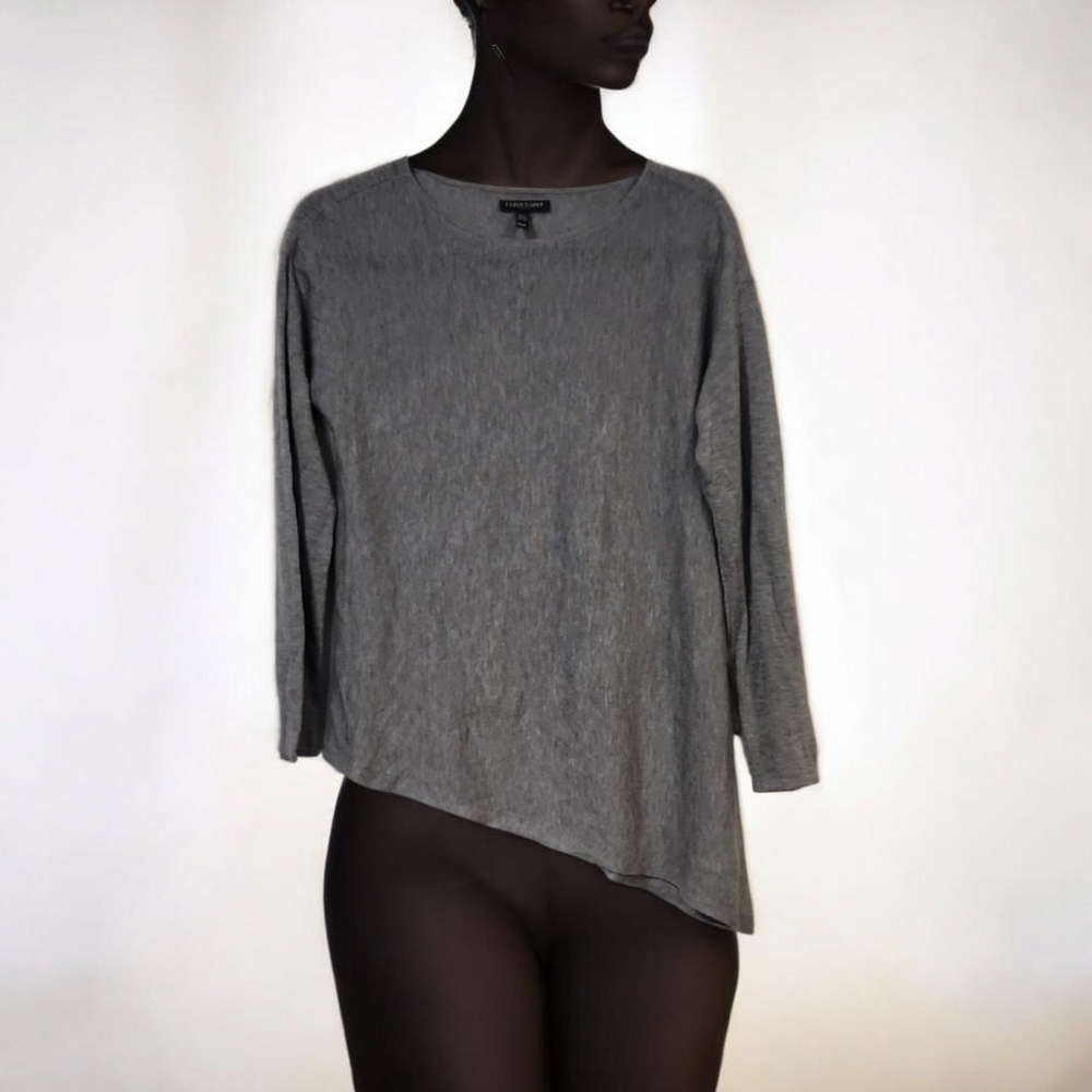🖤 Eileen Fisher Lana Merino Lyocell TENCEL® Sweater – Gray, Size SP 🖤